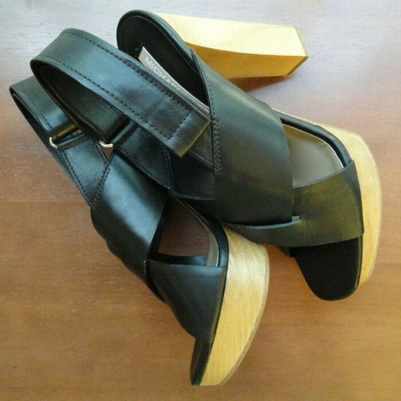 MICHAEL KORS MK16142 BLACK PLATFORM SIZE 38 (US 8M) - Picture 2 of 6